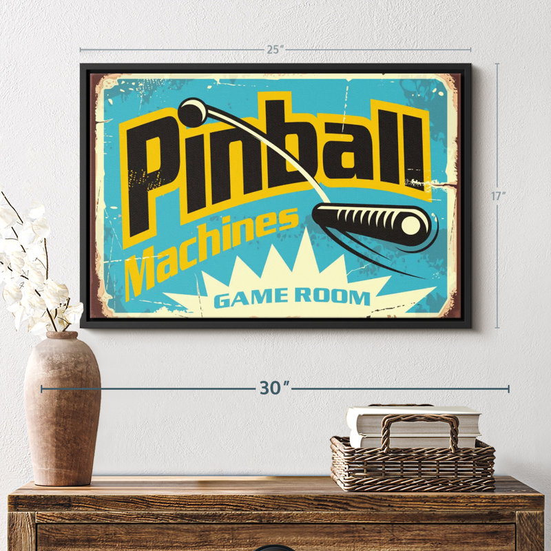Impression sur toile Pinball Machine Game Room, H 17 po x l 25 po