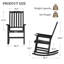 Chaise berçante d'extérieur classique en bois massif résistante aux intempéries (ensemble de 2)-1207314993
