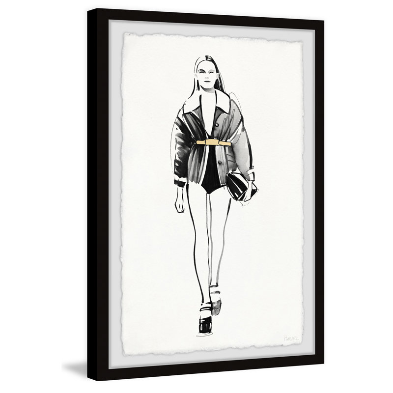 One-piece & Coat by Parvez Taj - Single Picture Frame Painting, 30cm H x 20cm W