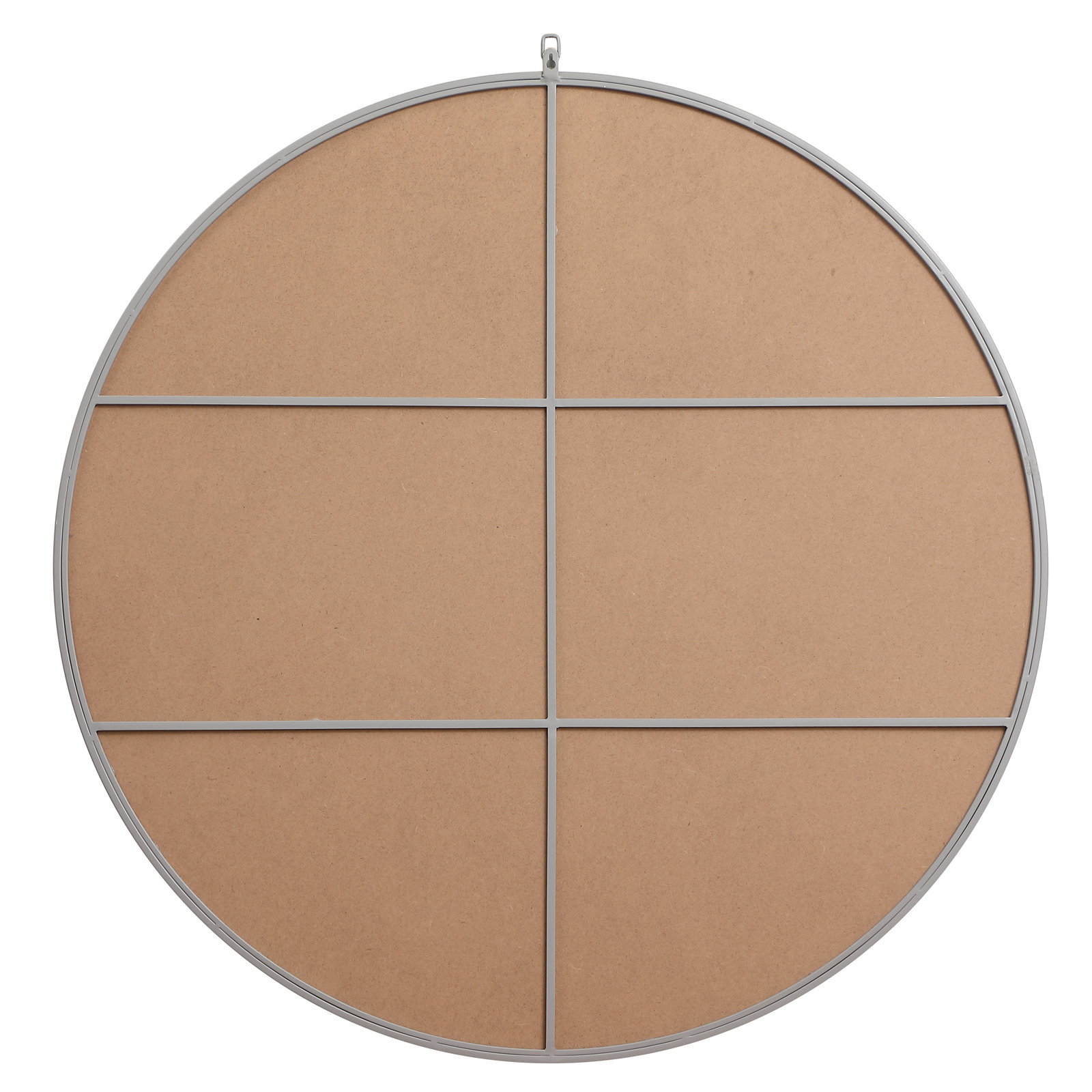 Cassie Metal/Manufactured Wood Round Wall Mirror, Silver, 45" x 45"