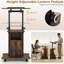 Chariot de bureau mobile réglable en hauteur avec plateau inclinable et armoire de rangement, support pour ordinateur portable à roulettes avec freins pour bureau à domicile, espace de travail flexible