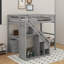 Lit mezzanine simple avec tiroirs, bureau et bande lumineuse-1006232835