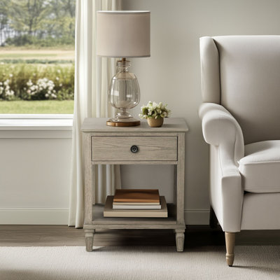 Victoria Reclaimed Grey 1-Drawer Nightstand