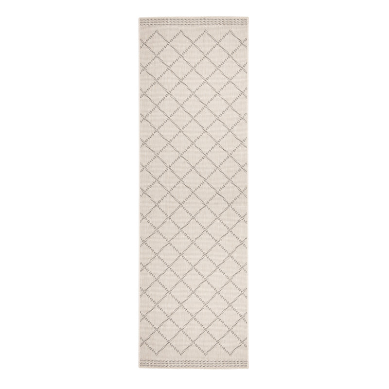 Cebu flat-weave rug in gray, Runner 80 x 350cm