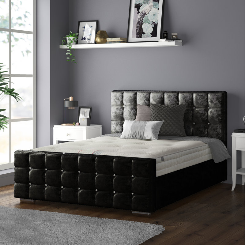 Owsley Upholstered Bed, Black, Super King (6')