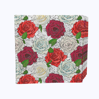 Polyester Floral Square Napkin