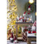 Fabric Gray Body Standing Gnome Snowflake Pattern Hat Set of 2 9.7" x 4.7" x 17.7"H Red/White