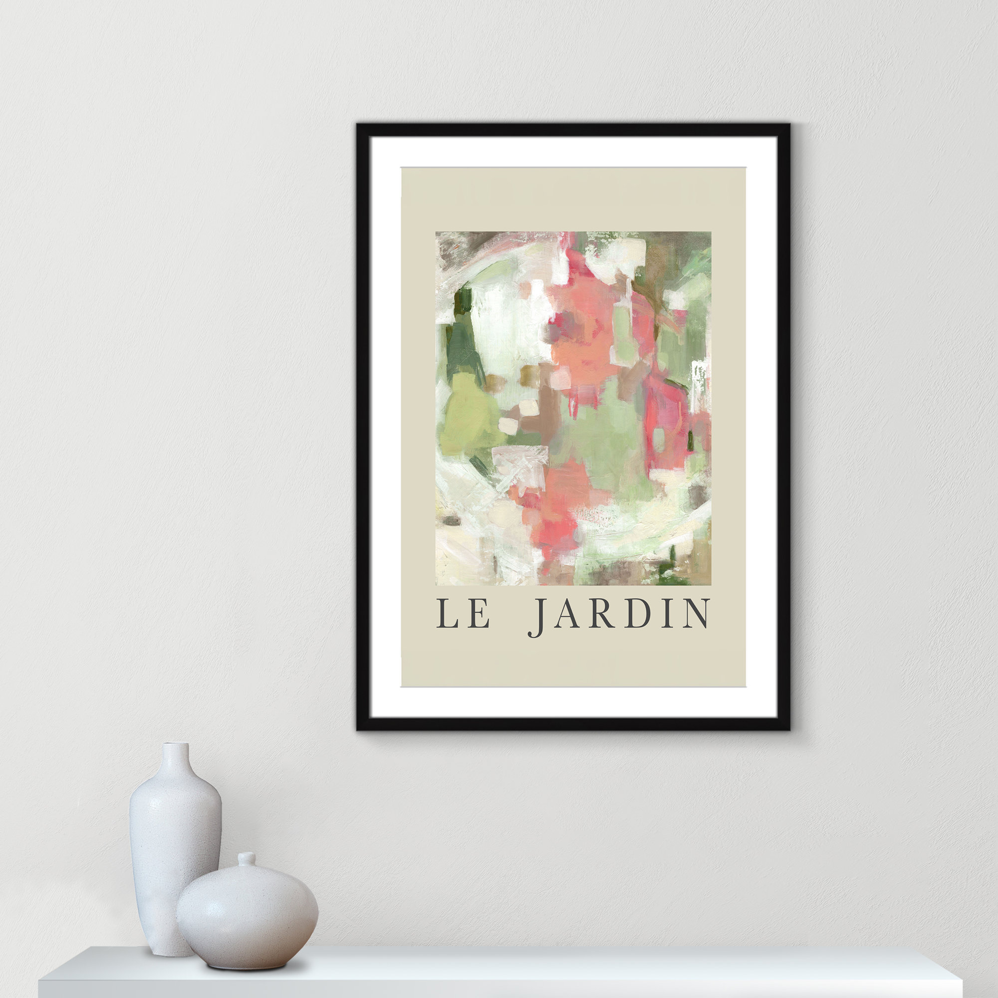 Botanical Poster Collection " Le Jardin " by Carol Robinson, Black Single Picture Frame, 35.5" H x 25.5" W x 1.25" D, Yes