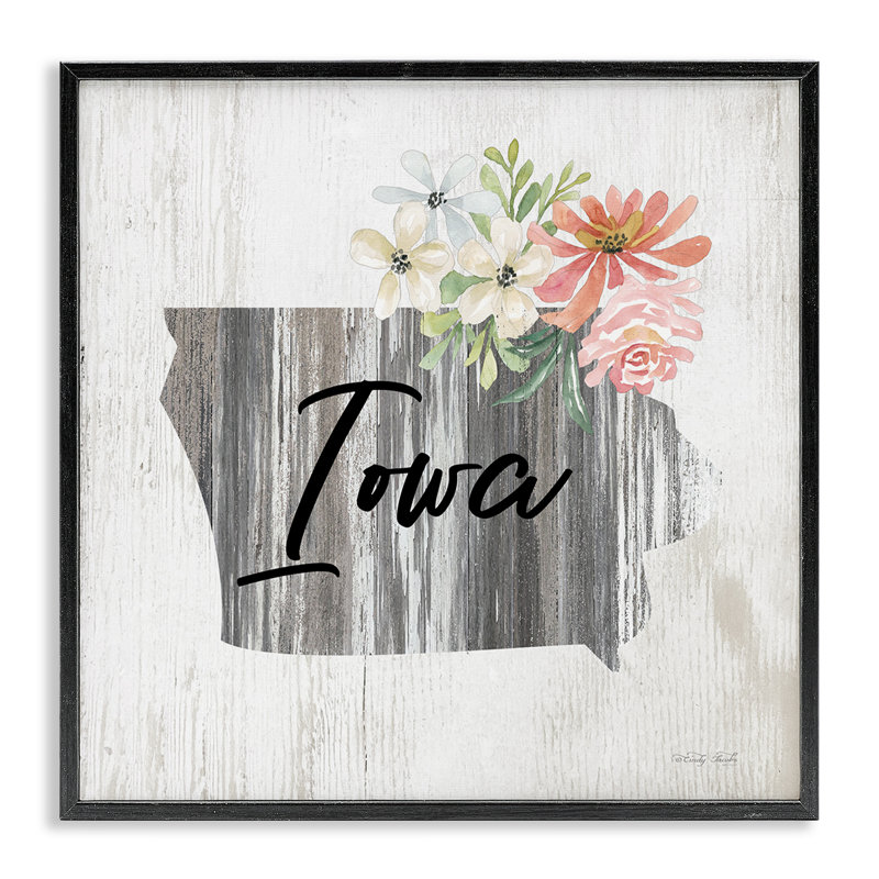 Estampe numérique Shabby Elegance Iowa par Cindy Jacobs, Giclée encadrée noir minuit, H 17 po x l 17 po