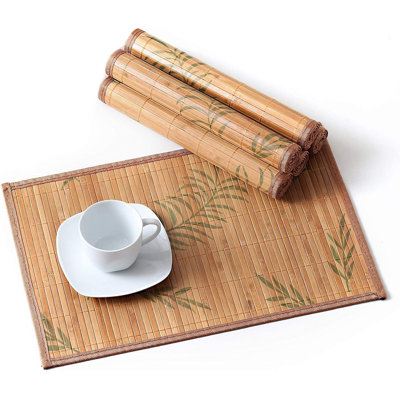Placemats For Dining Table, Bamboo Placemats Set Of 4,Stain-Resistant,Heat-Resistant Place Mats,Durable And Sturdy Dining Place Mats For Kitchen Table