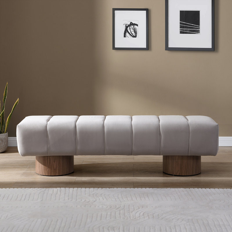 Banc de salle à manger rembourré, Gris clair