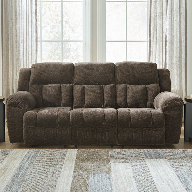 Senita Reclining Sofa, Brown