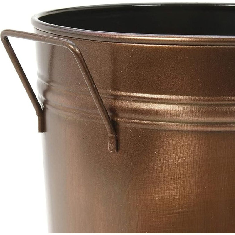 Ensemble de 3 vases de table hypnotiques en métal bronze, H 9 po x l 5 po x P 5 po, Bronze