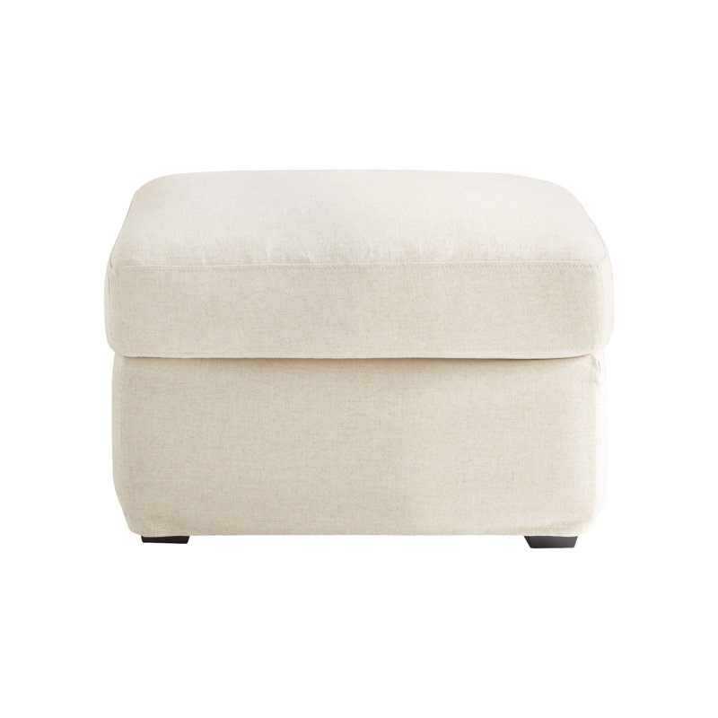 Sovente Square Ottoman, Natural Linen
