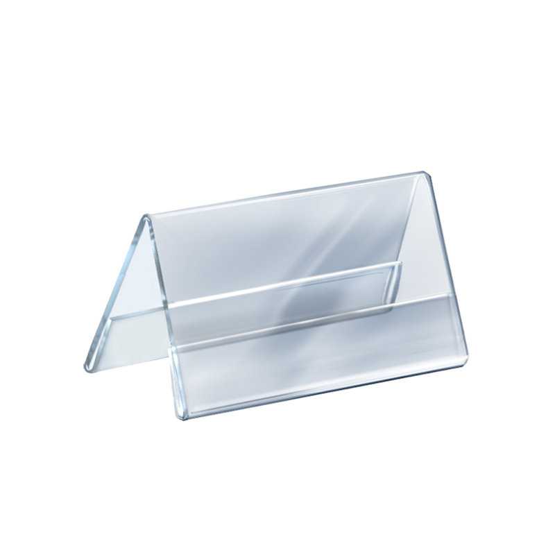 Porte-affiche et plaque signalétique en acrylique transparent à deux côtés de style tente, taille: l 8,5 po x H 5,5 po de chaque côté, paquet de 10