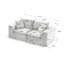 Nuage de chenille moderne noir à 2 places, rembourrage en particules d'éponge haute densité, librement combinable, pour tissu de salon doux et combinable, profondeur 80,02, pour maisons
