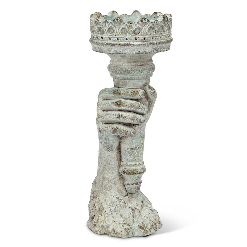 11'' H Stone Tabletop Candlestick