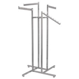 Portant à vêtements 51 directions - H 72 "x l 34" avec 3 bras droits et 1 bras incliné | Chrome