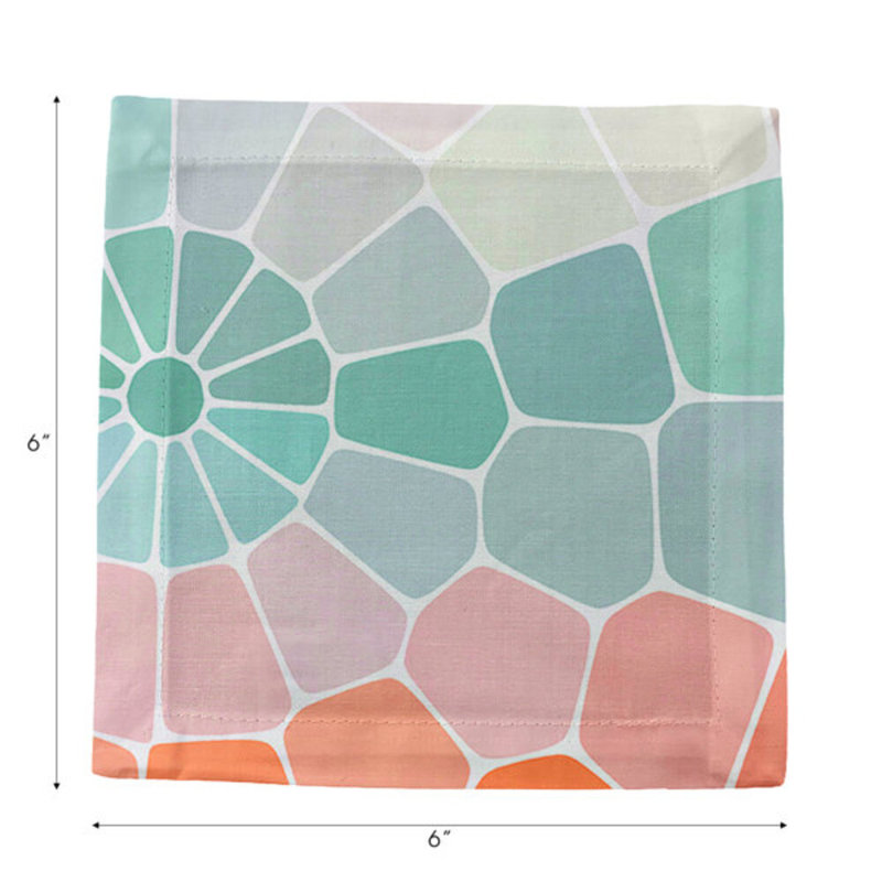 Serviettes de table en satin de coton Mosaico, Portofino