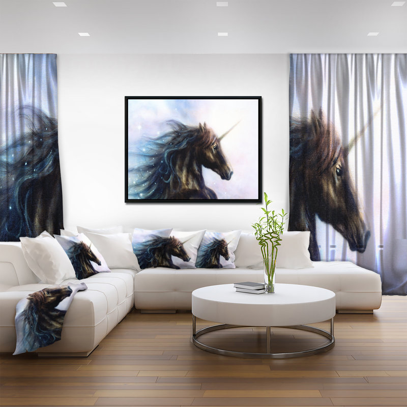 «Black Unicorn», impression, H 16 po x l 32 po x P 1 po, Toile sur cadre