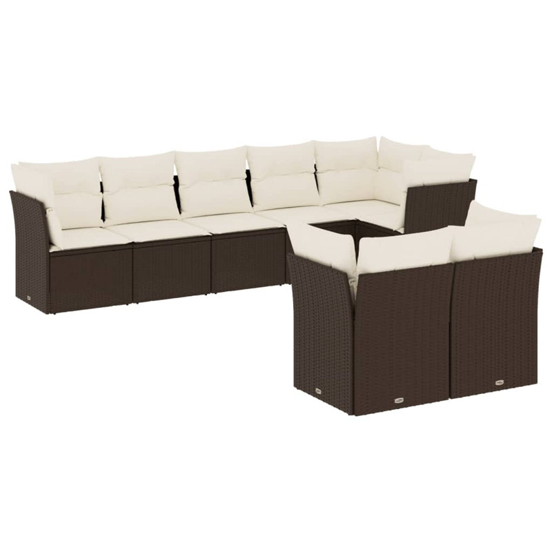 Ensemble de canapé de jardin Vidaxl - brun