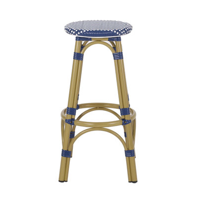 Ensemble de tabourets de bar d'extérieur en rotin et aluminium sans dossier PE