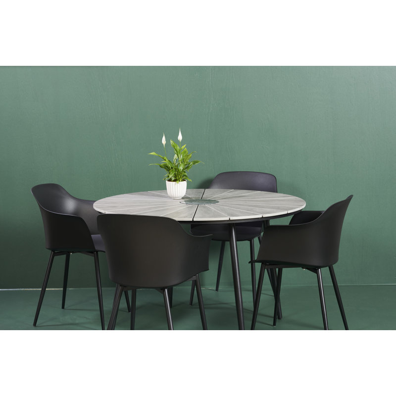 Alonzo Patio Dining Armchair, Black