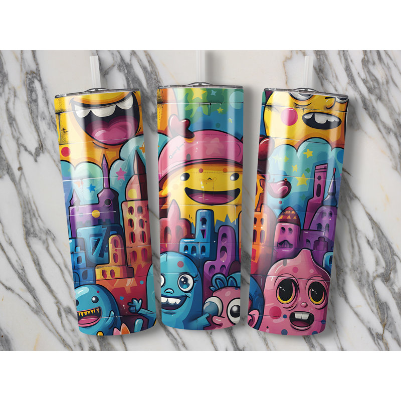 Choose Handmade Tumblers 591ml Vacuum Insulated Stainless Steel (18/8) Travel Tumbler with Straw