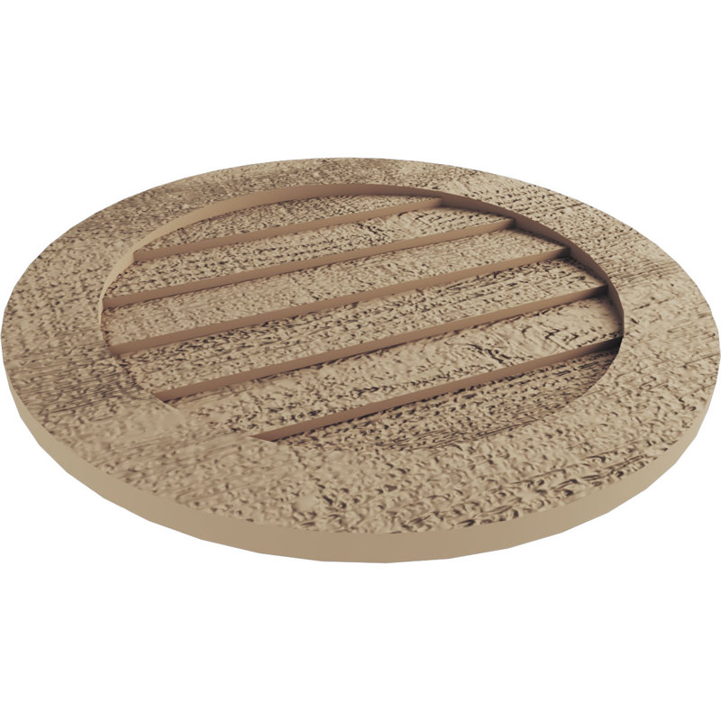Évent rond en similibois Timberthane, H 1 po x l 12 po x L 12 po, Scié brut