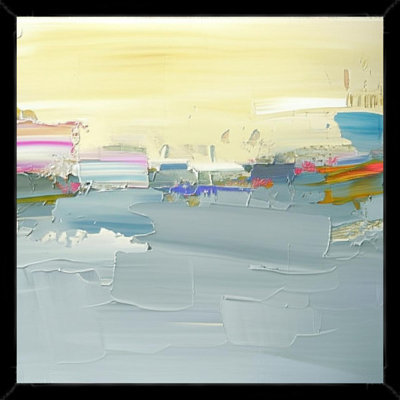 «Abstract Pastel Coastal Scene», art mural sur toile encadrée