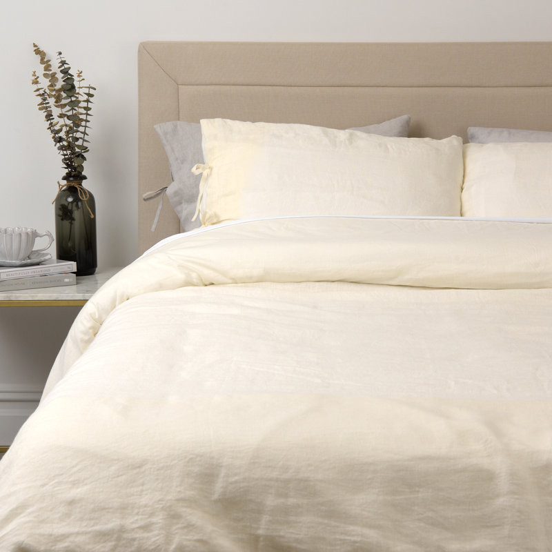 Ginesta Modern & Contemporary Duvet Cover, Ivory, Queen Duvet Cover + 2 Standard Shams
