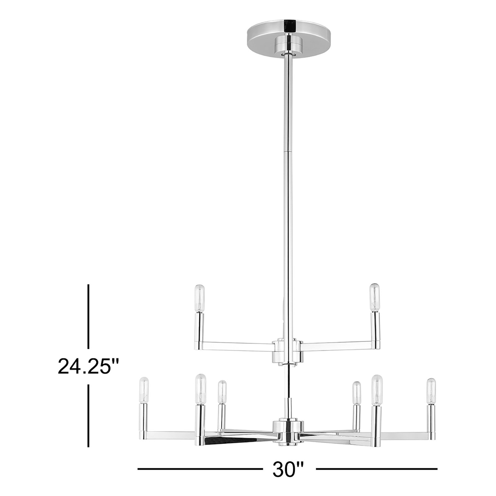 Haines 9 - Light Dimmable Classic / Traditional Chandelier, Chrome