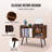 Record Player Stand 2 Tiers Wooden Turntable Stand with 3 Cabinets Brown