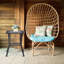 Avanthi 18" W Square Patio Side Table with Tempered Glass Top-1850301634