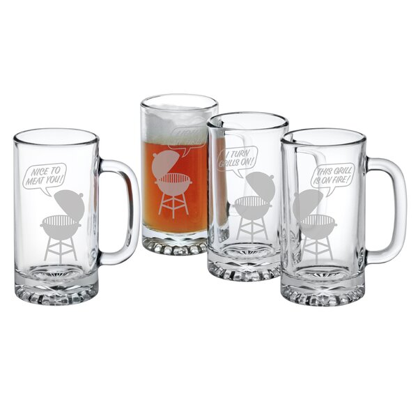 Orren Ellis 4 - Piece 12.5oz. Glass Beer Mug Glassware Set