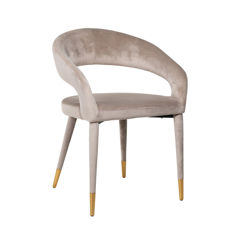 Fauteuil en velours gris clair Gia