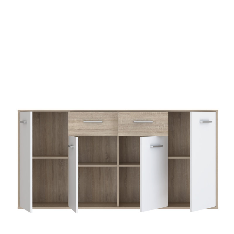 Ilbert 162.3cm Sideboard, White/Sonoma Oak