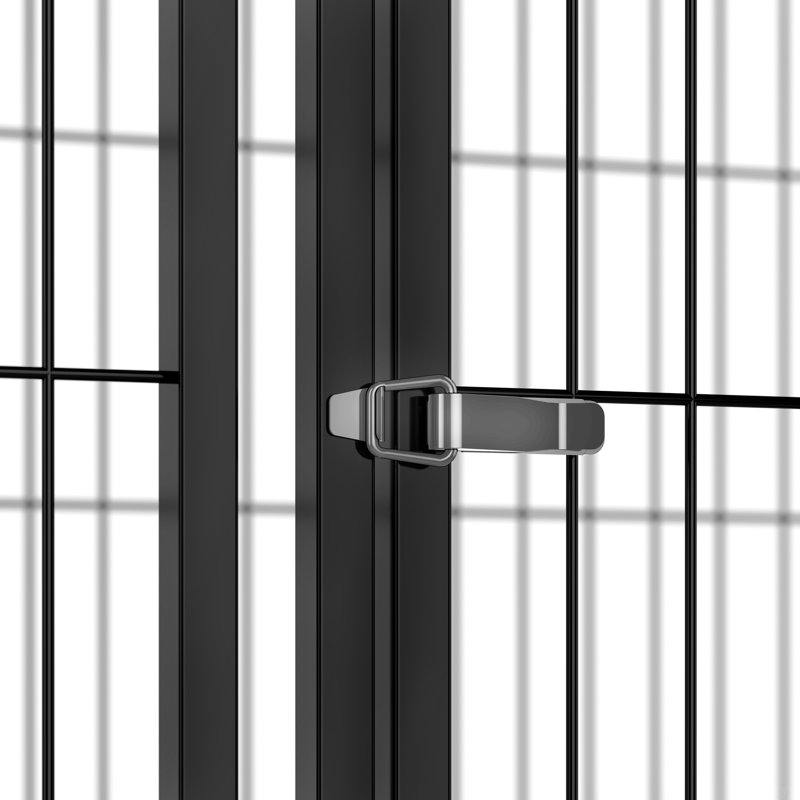 Grande cage pour chien, chenil pour chiot moyen avec parc, cage pour animal de compagnie, intérieur, noir.