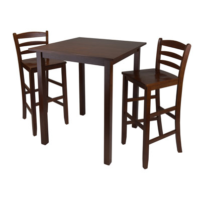 Dilley Walnut Solid Wood Top Four Leg Dining Set