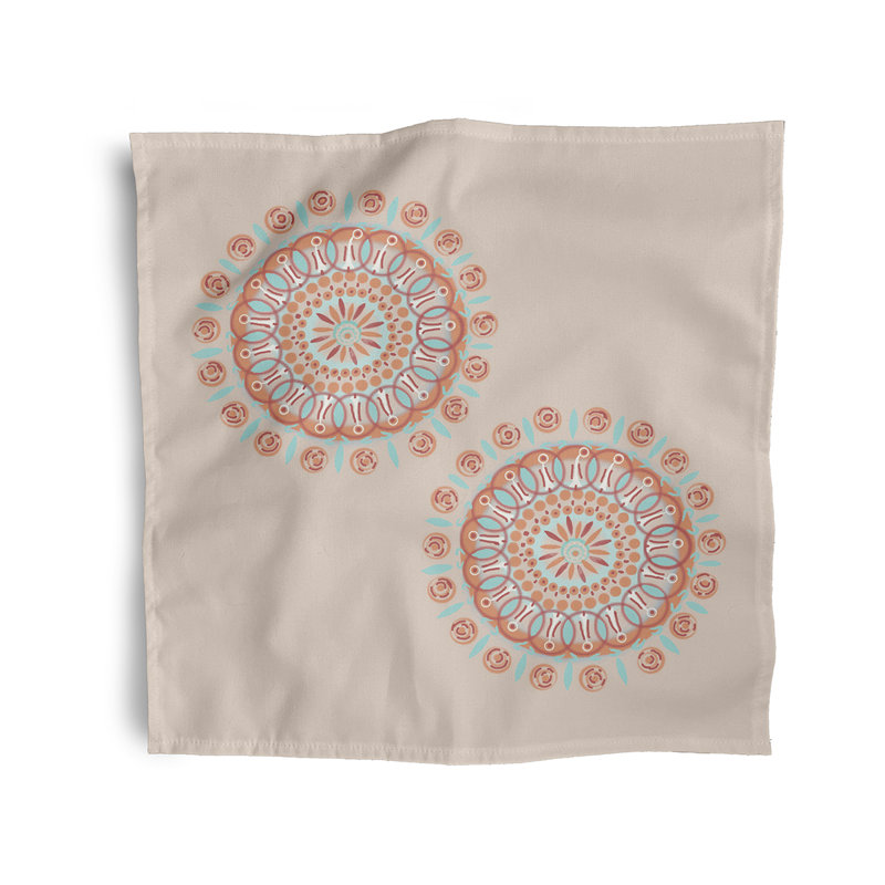 Jesterville Dual Geometric Burst Napkins, Taupe