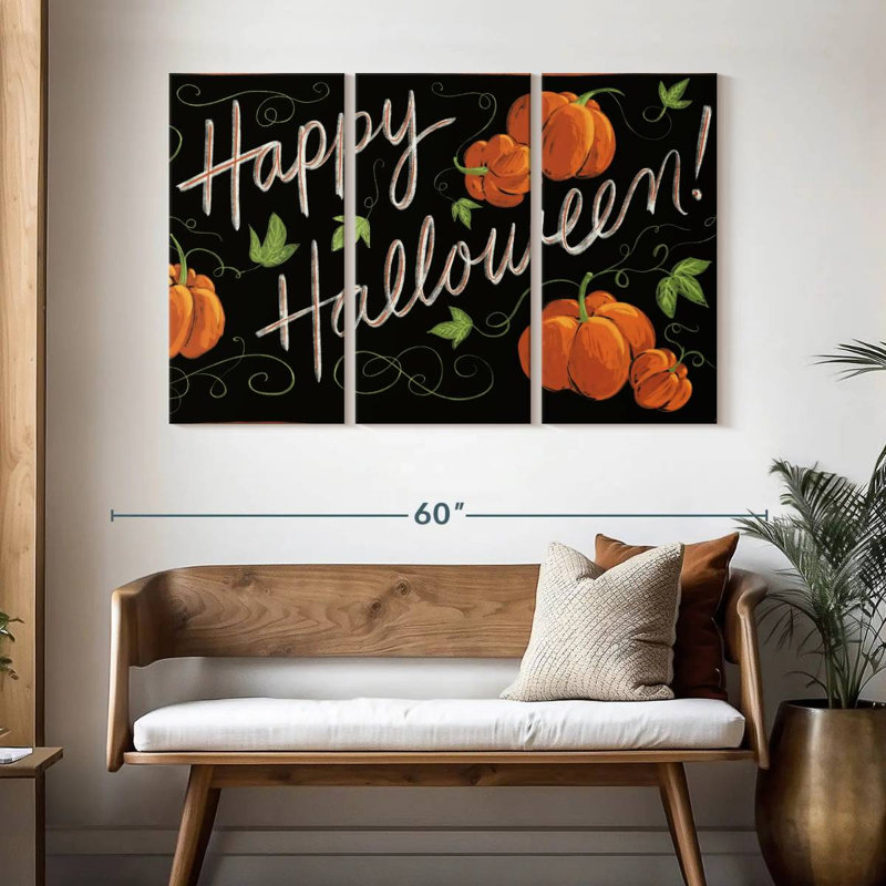 Lelend Happy Halloween Pumpkin, 32" H x 50" W
