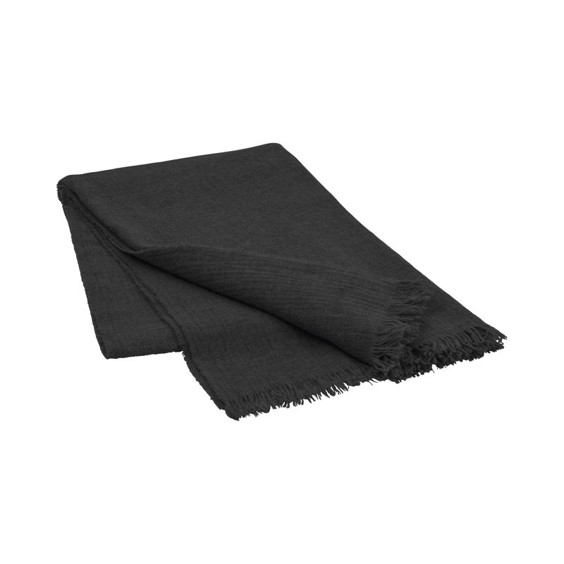 Jeté en laine MERINO, Anthracite