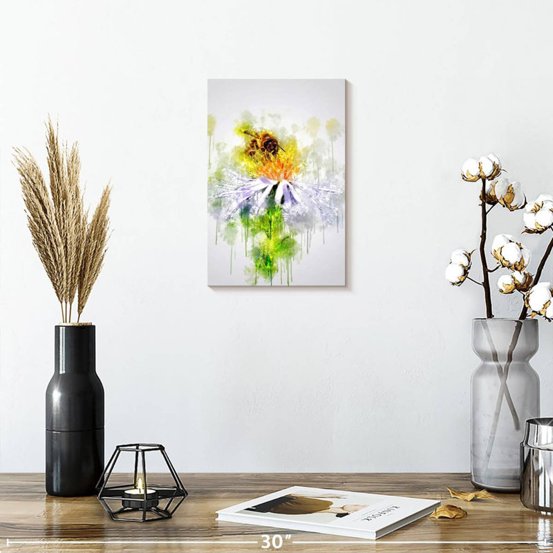 Brampt Honeybee On Flower, 12" H x 8" W