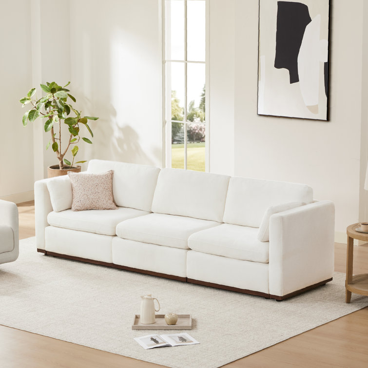Canapé modulaire rembourré de 112 po 3 pièces Sayette
