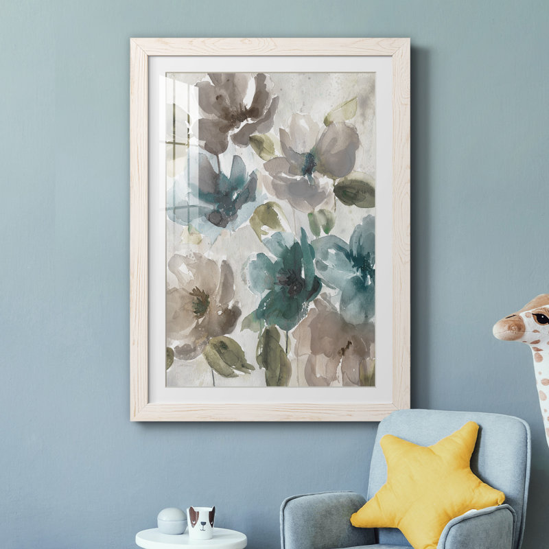 Topaz Garden I - peinture encadrée, H 37,5 po x l 27,5 po x P 1,5 po, Blanc