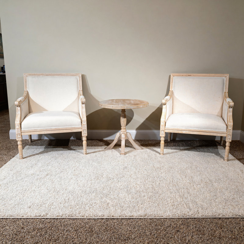 Chaise d'appoint French, fauteuil rembourré en lin traditionnel avec structure en bois