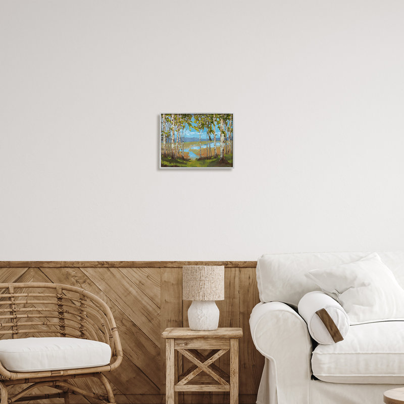 «Stupell Industries Lake and Birch Tree Landscape», art mural sur toile par Trevor Copenhaver, H 11 po x l 14 po x P 1,5 po