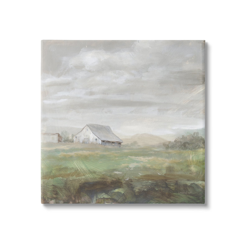 «Stupell Industries Gray Farm Landscape», art mural sur toile par Danhui Nai, H 17 po x l 17 po x P 1,5 po