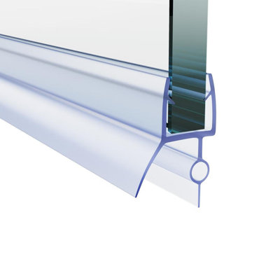 ELEGANT Shower Door Bottom Seal with Drip Rail Sweep for 3/8" Glass,Frameless,1 Pack 2 Pieces