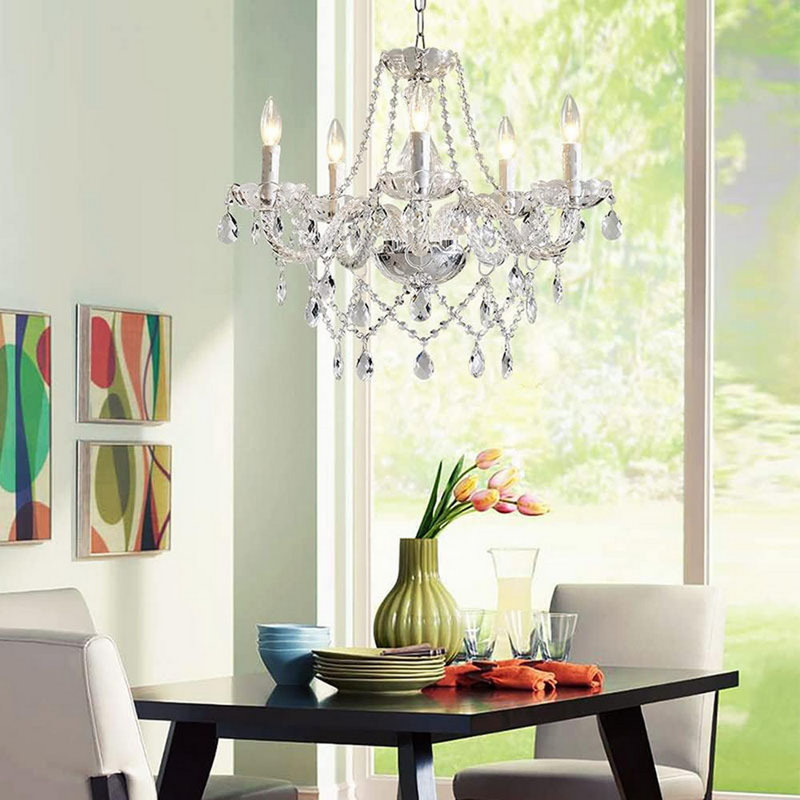 Luminaire suspendu en cristal transparent, Clear
